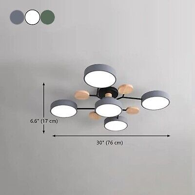 OTTOSON Nordic LED Ceiling Light Fixture Circle Shade Metal Semi Flush Mount ...