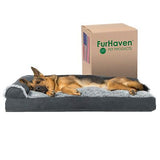 Furhaven Pillow Dog Bed for Large Dogs w/ Removable Bolsters & Washable Cover...