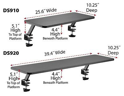 Kantek Ergonomic Mounted Computer Monitor Riser Stand, Floating Desk Shelf, C...