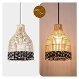 Arturesthome 1 Light Rattan Pendant Light for Kitchen Island, Wicker Hanging ...