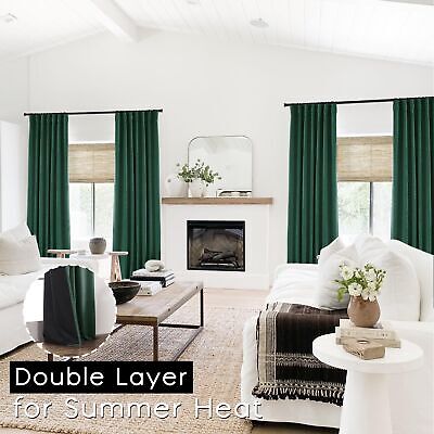 PANELSBURG Army Green Curtains for Living Room Modern Organic 2 Panels Blacko...