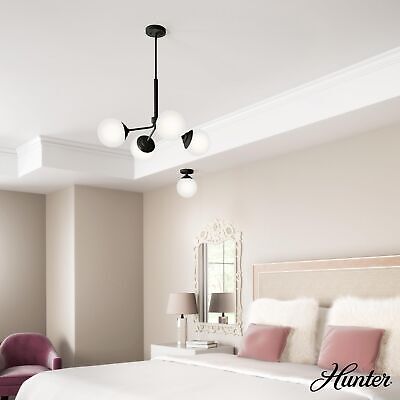 Hunter Fan Company 19021 Hepburn Flush Mount Light, Matte White Finish