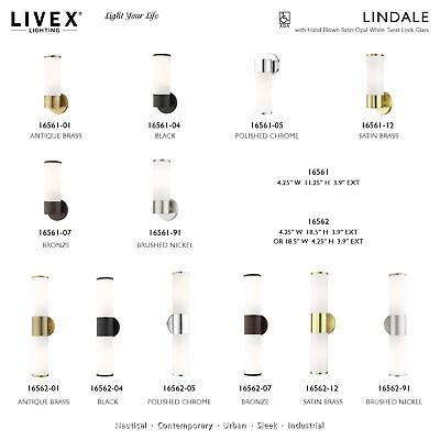 Livex Lighting 16562-12 Lindale 2 Light ADA Vanity Sconce, Satin Brass, 4.25 ...