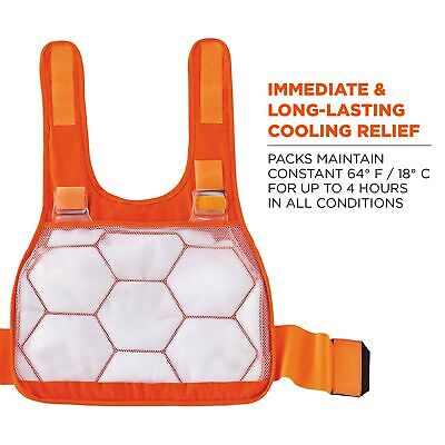 Ergodyne unisex adult + Premium FR Phase Change Cooling Vest Packs, Orange, S...