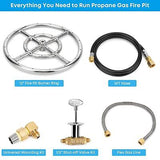 Stanbroil Natural Gas Fire Pit Stainless Steel Burner Ring Installation Kit, ...