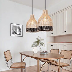 Arturesthome 1 Light Rattan Pendant Light for Kitchen Island, Wicker Hanging ...