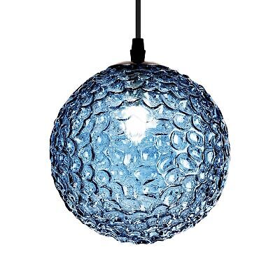 Pendant Lights - Hand-Blown Cobalt Blue Glass, Modern Light Fixtures for Kitc...