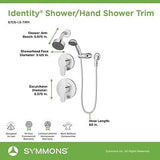 Symmons 6705-1.5-TRM Identity 2-Handle 1-Spray Shower Trim with 1-Spray Hand ...