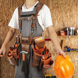 VEVOR Tool Belt Suspenders, 19 Pockets, 29-54 inches Adjustable Waist Size, T...