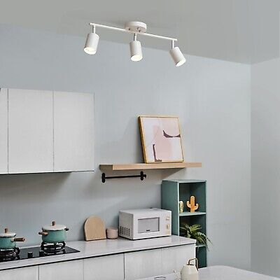 Globe Electric 64000092 21" 3-Light Track Lighting, Matte White, Pivoting Sha...