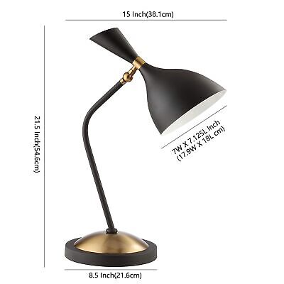 JONATHAN Y JYL9065A Albert 21.5" Iron Retro Mid-Century LED Table Lamp Contem...