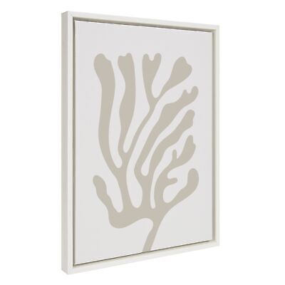 Kate and Laurel Sylvie Abstract Coral Coastal Beige Framed Canvas Wall Art by...