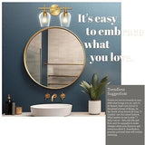 Hamilyeah Gold Bathroom Lighting Fixtures Over Mirror, 2 Light Vanity Lights ...