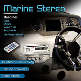 Pyle Marine Stereo Receiver Speaker Kit - In-Dash LCD Digital Console Built-i...