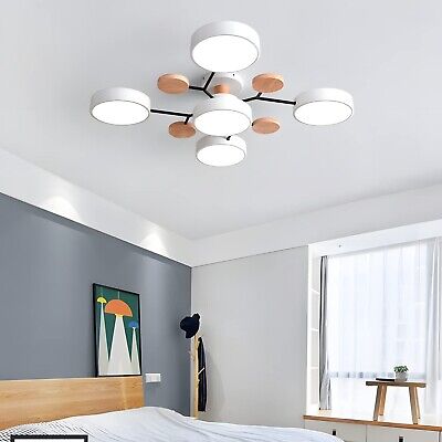 OTTOSON Nordic LED Ceiling Light Fixture Circle Shade Metal Semi Flush Mount ...