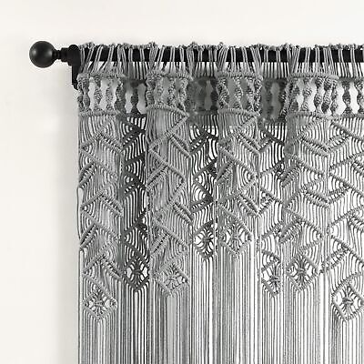 Lush Decor Boho Macrame Leaf Cotton Window Curtain/Room Divider/Wedding Backd...