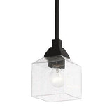 LIVEX LIGHTING Aragon 1 Light Mini Pendant in Black (49761-04) 4.75 x 46