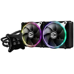 EVGA CLCx 280mm All-in-One LCD CPU Liquid Cooler, 2X 140mm PWM ARGB