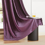 BULBUL Velvet Window Curtains 120 inch Length- 2 Panels Purple Living Room He...