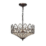 Warehouse of Tiffany Fridrick Rustic Bronze 3-Light Pendant with Crystal Shad...