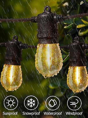 DAMAING Outdoor LED String Lights 144FT Patio Lights for Outside with 47 Plas...