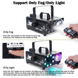 ATDAWN Fog Machine with 8 LED Lights and Disco Ball, Wireless Remote Control ...