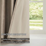 GIGIZAZA 100% Blackout Taupe Velvet Curtains 108 Inch Long 2 Panels for Livin...