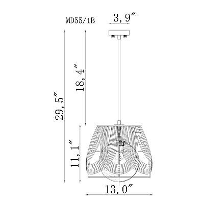 Warehouse of Tiffany Lotta 13 Inch Opaque Glass Shade Rattan Woven Pendant 1-...