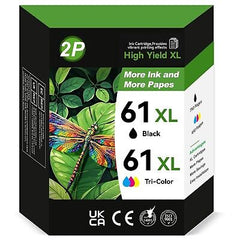 61XL Ink Cartridges Black and Color for HP 61 Ink Cartridge Combo Pack for HP...