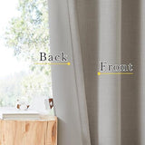 NICETOWN Faux Linen Curtains 96 inches Long, Pinch Pleated Curtains Room Dark...