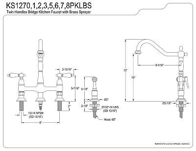 Kingston Brass KS1277PKLBS Duchess Bridge Kitchen Faucet, Brushed Brass