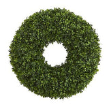 Nearly Natural 28in. Boxwood Artificial Wreaths, Green