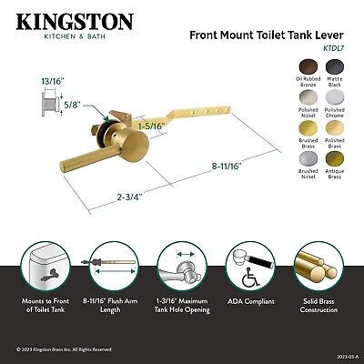 Kingston Brass KTDL5 Concord Tank Lever, Oil Rubbed Bronze, 3-3/16-Inch Handl...