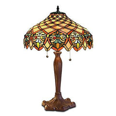 Warehouse of Tiffany 3046+BB1055 Tiffany-Style Table Lamp, Brown