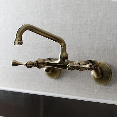 Kingston Brass Kingston 6-Inch Adjustable Center Wall Mount Kitchen Faucet, A...