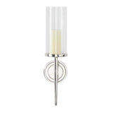 Deco 79 Aluminum Metal Wall Sconce Single Candle with Circle Backing, 6" x 7"...