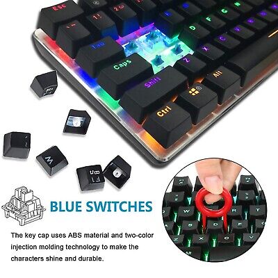 ZIYOUANG AK33 Gaming Keyboard,M5 Mouse,Rainbow LED Backlit Mechanical Keyboar...