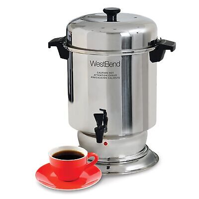 West Bend 13550 Coffee Urn Commercial Polished Stainless Steel Features Autom...