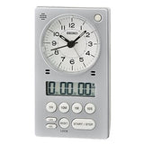 Seiko 3 in 1 Alarm Clock, Stopwatch and Timer, Silver