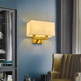 Gold Wall Sconces Set of Two Modern LED 2 Light Bedside Reading Wall Light Fi...