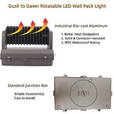 Dusk to Dawn 80W Rotatable LED Wall Pack Light, 5000K 10000LM 400-600W HPS/HI...