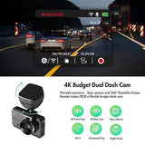 4K Dual Dash Cam Front and Rear, Wi-Fi Dash Camera for Cars with 3 Inches IPS...