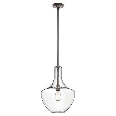 Kichler Everly 19.75" Kitchen Bell Pendant in Olde Bronze&#174;, 1-Light Clear S