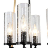 Gold and Black Chandelier, 4-Light Square Pendant Lighting for Kitchen Island...