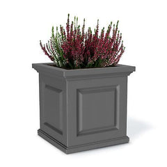 Mayne Nantucket 16in Square Planter - Graphite Grey - 16in x 16in x 16in - Po...