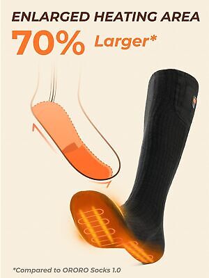 ORORO Heated Socks for Men Women, Rechargeable Electric Socks for Cold Feet