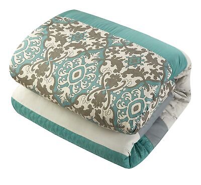 Stratford Park Elegant 7-Piece Comforter Bedding Set, Teal, All Season, King ...