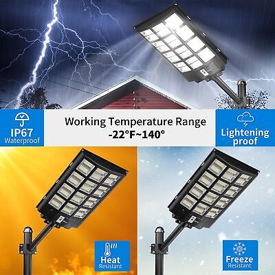 2800W Solar Street Lights Outdoor,280000Lm Solar Street Lights Parking Lot Li...