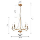 Modern Gold Chandelier Light Fixture, 5 Light Farmhouse Brass Ceiling Light F...