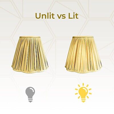 Royal Designs "Bottom Scallop Gather Pleat Basic Lamp Shade, Antique Gold, 7"...